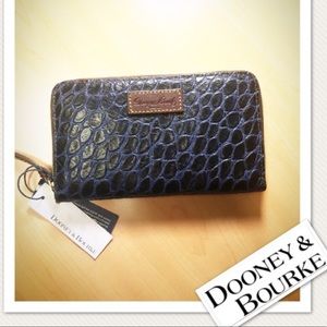 Dooney & Bourke navy embossed leather wallet